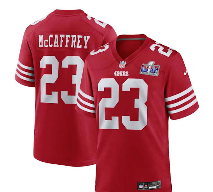 Christian McCaffrey San Francisco 49ers Nike Super Bowl LVIII Game Jersey - Scarlet
